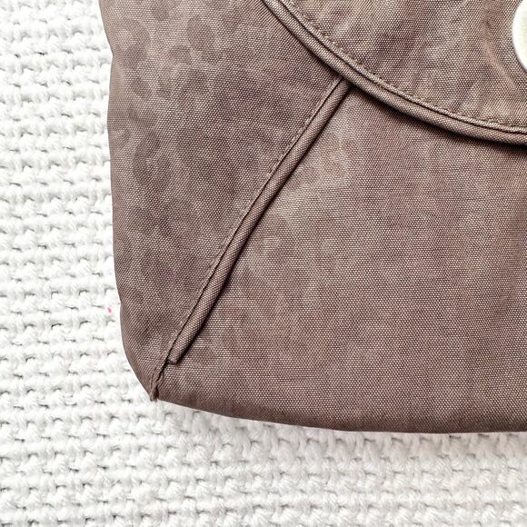 Baggalini Rio Brown Cheetah Crossbody Turnlock Flap Water Resistant Nylon Bag - Picture 4 of 9